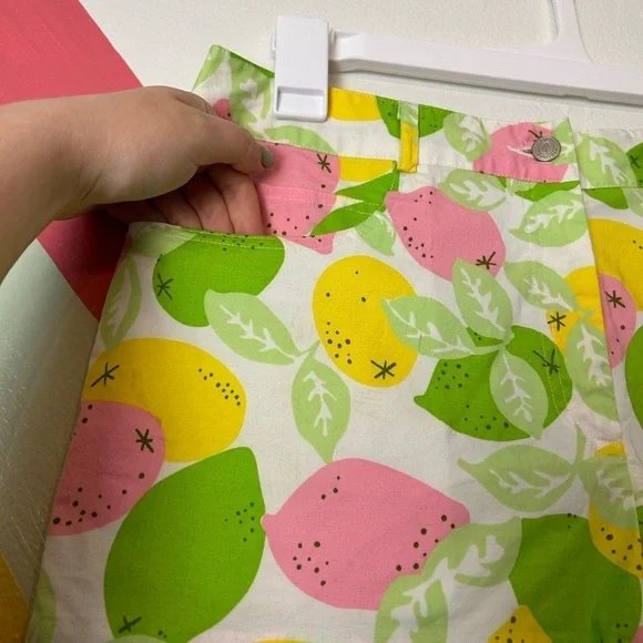 LILLY Pulitzer Lemonade Orange Blossom High Rise Shorts Rare Classic Vintage 4 - Picture 3 of 8